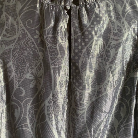 Marie Oliver Metallic Printed Tent Babydoll Tiered Ruffle Sleeves Retro Dress XS - Picture 13 of 15